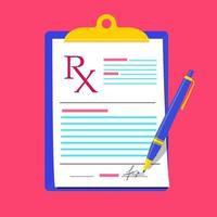 Rx medical prescription blank concept illustration vector