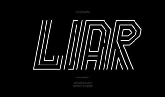 Vector liar font line style modern typography