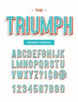 Triumph modern typeface. Font modern typography trend style for printing vector