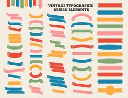 Ribbon and emblem set vintage style vector