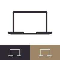 Vector laptop icon set isolated on background