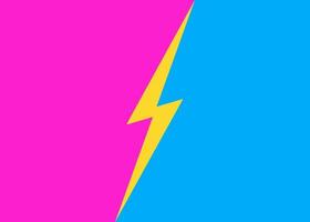 Versus lightning background pink cyan color style vector