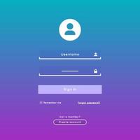 Login form page template on gradient background vector