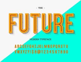 Future modern typeface. Font colorful style for poster vector