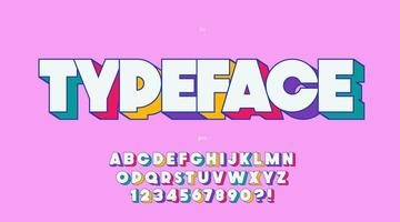 Vector typeface 3d bold style