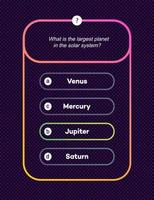 Template question and answers neon style vector