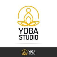 conjunto de logotipo de estudio de yoga vectorial vector