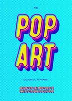 Vector pop art alphabet modern typography sans serif style