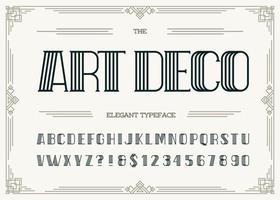 Art deco elegant typeface. vector