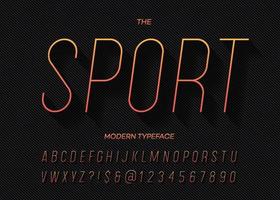 Sport dynamic slanted alphabet thin gradient color style vector