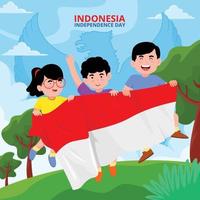 feliz día de la independencia de indonesia concepto vector