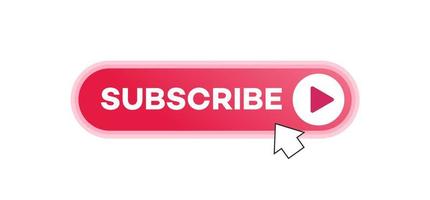 Subscribe red button with arrow cursor vector