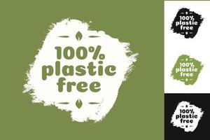 Vector plastic free sign set