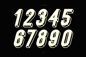 Vector number set 3d bold style modern typography
