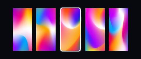 Mobile template background set modern gradient vector