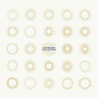 Sunburst vector set gold style