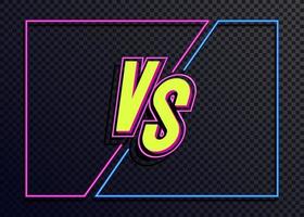 Vector versus banner with frame and vs sign isolated on transparent background