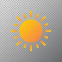 icono de sol de verano estilo a todo color sobre fondo transparente para logotipo de naturaleza vector