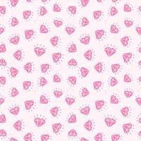 Diamond seamless pattern pink color on white background for use your design work. Decoration element. Vector Illustration