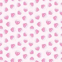 Diamond seamless pattern pink color on white background for use your design work. Decoration element. Vector Illustration