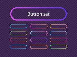 Set of vector button gradient line style