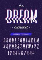 Vector glitch style alphabet modern typography. Font colorful for party poster