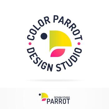 logotipo de loro establece estilo de color degradado para estudio de diseño de uso, compañía de animales vector