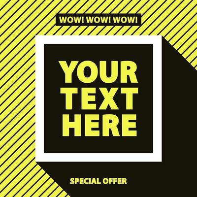 Sale banner template with white frame square shape for special offer, hot price, promotion