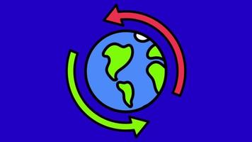 animation blå jorden för jordens dag koncept. video
