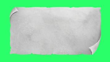 Animation white paper bar for text on green background. video