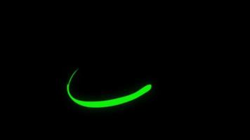 efeito de linha de velocidade de luz neon verde animação em fundo preto.
