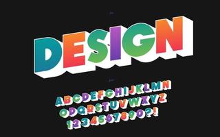 Design font 3d bold style for banner vector