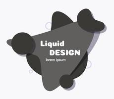 Vector liquid abstract geometric shape modern black color flat style