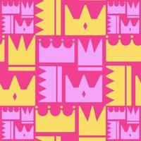 vector cute crown seamless pattern