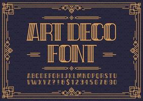 Art deco font vector