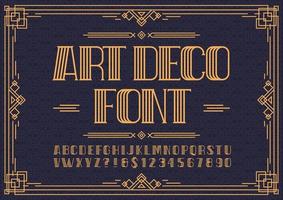 Art deco font vector