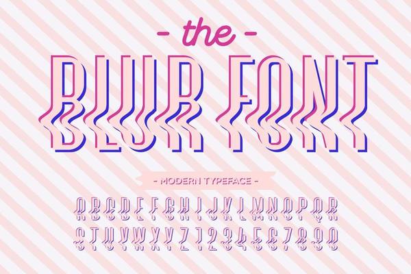 Vector glitch style font modern typography. Alphabet colorful for t shirt