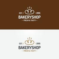 Bakery shop logo set modern line style vector