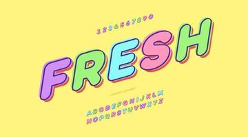 Fresh alphabet colorful style vector