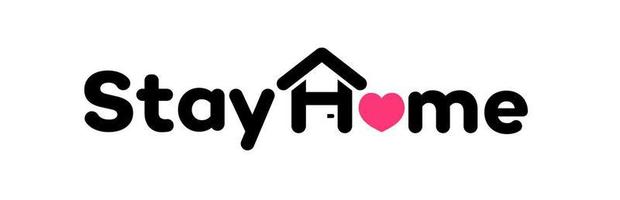 Stay home emblem black color vector