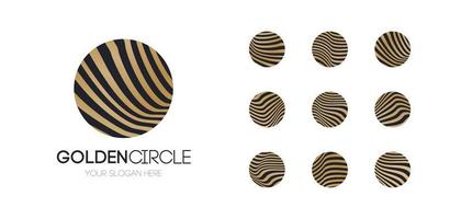 Vector golden circle logo set