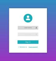 Vector login form page template