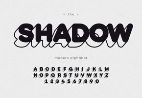 Vector shadow typeface modern typography sans serif style
