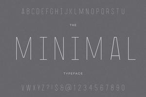 Minimal typeface trendy typography vector