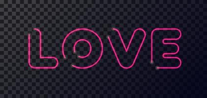 Sign love neon style on transparent background for banner, t shirt, sex shop vector