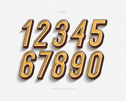 Set of vector numbers set modern typography