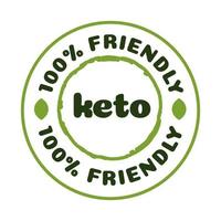 Keto friendly badge nutrition isolated on white background vector