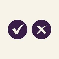 Checkmark OK and X vector button