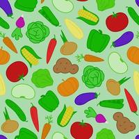 vegetable seamless pattern flat style vector