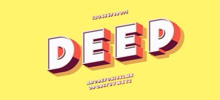 Deep font 3d bold style modern typography vector